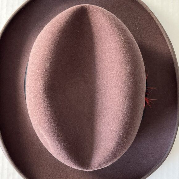 Godfather 100% Wool Homburg Gentleman Hat W/ Feathers Fedora Mobster Gangster S - Picture 8 of 16